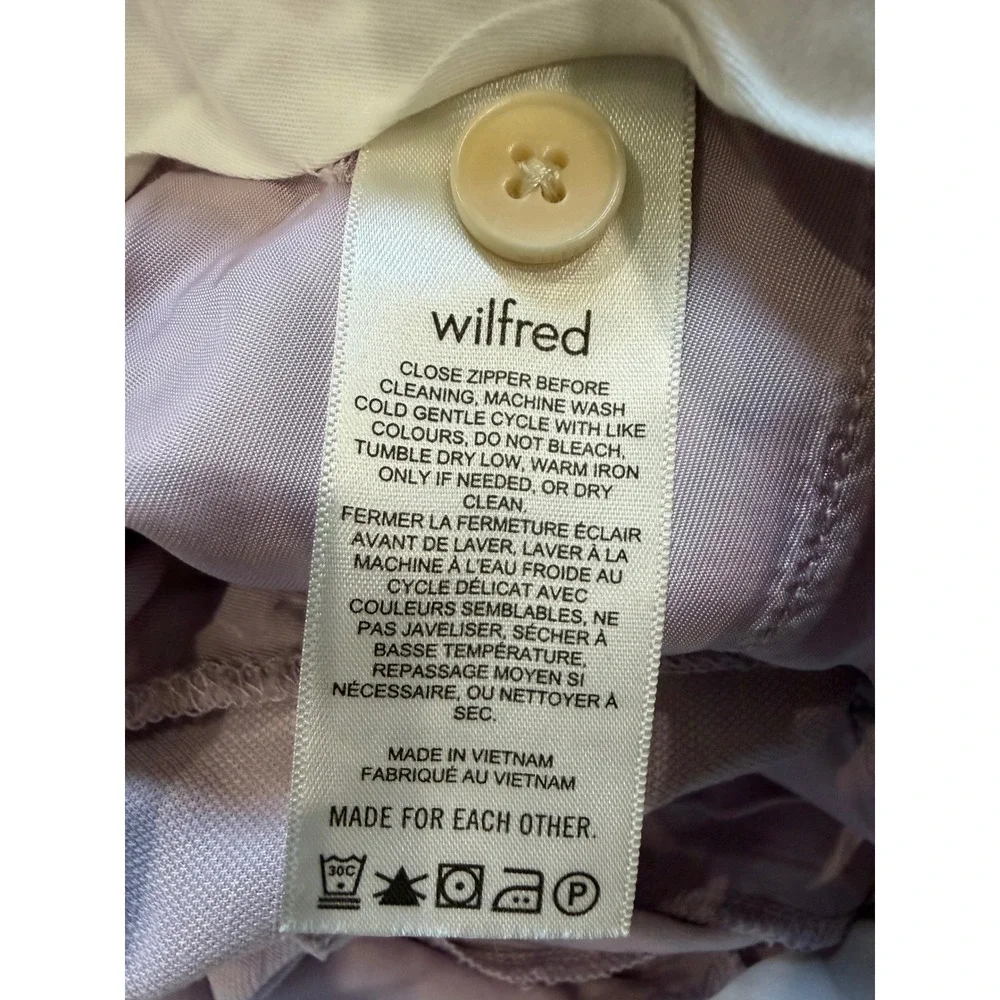 Wilfred Lavender Purple Effortless Pant High Waisted Linen Blend 10 Minimalist